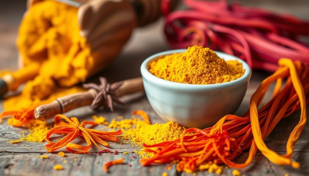 Turmeric and saffron spices