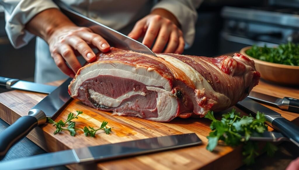 trimming pork butt trimming pork butt